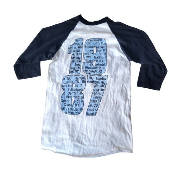 Vintage Bon Jovi 1987 The Tour Raglan Concert Shirt Spring Ford Medium - Picture 4 of 8